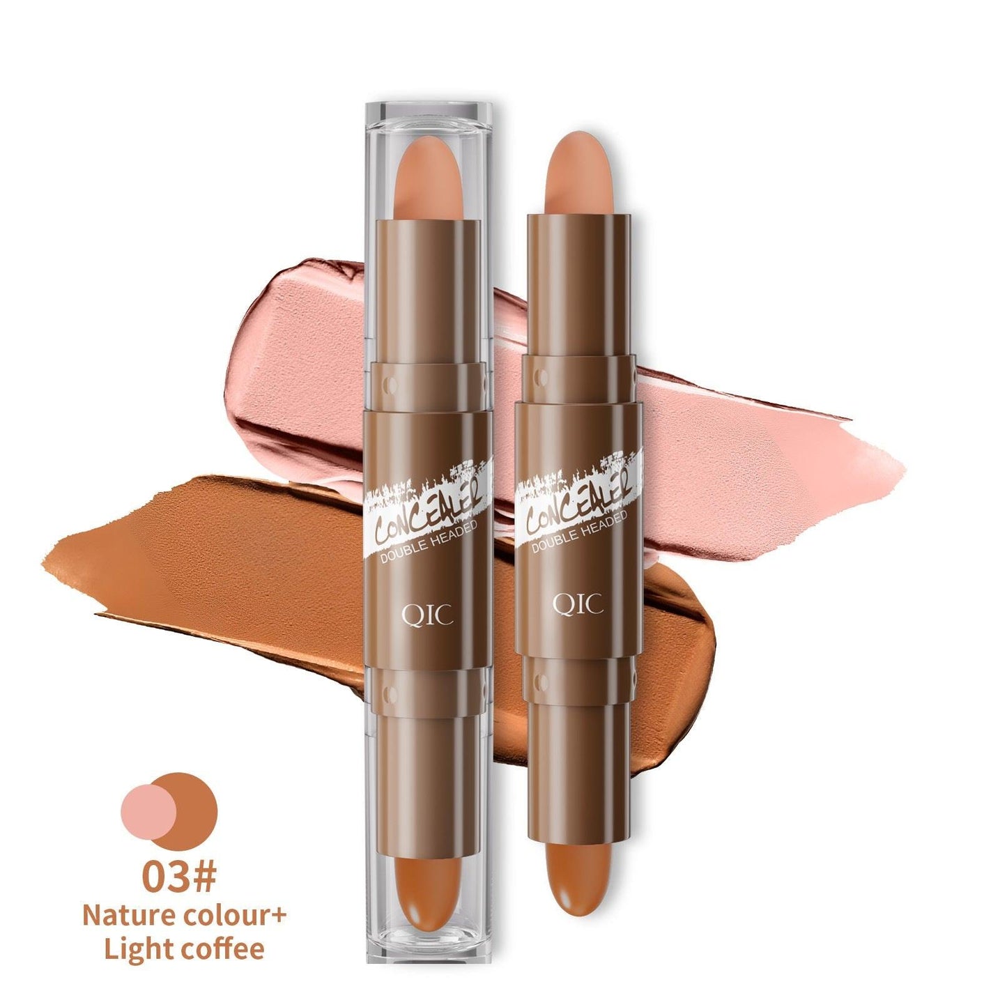 Double-headed Contour Stick Modified To Brighten Facial Shadow Highlights.