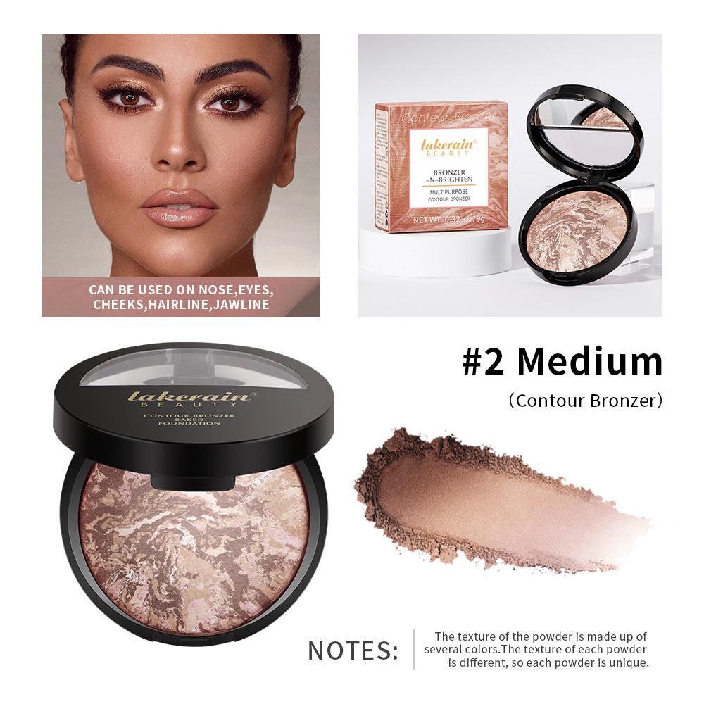 Marble Baked Powder Contour Compact Natural Brightening Powder.