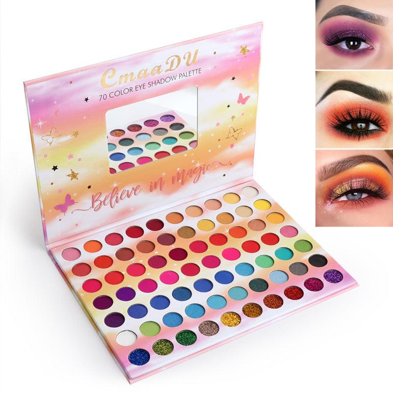 70 Colors Matte Glitter Metal Waterproof Eyeshadow Palette.