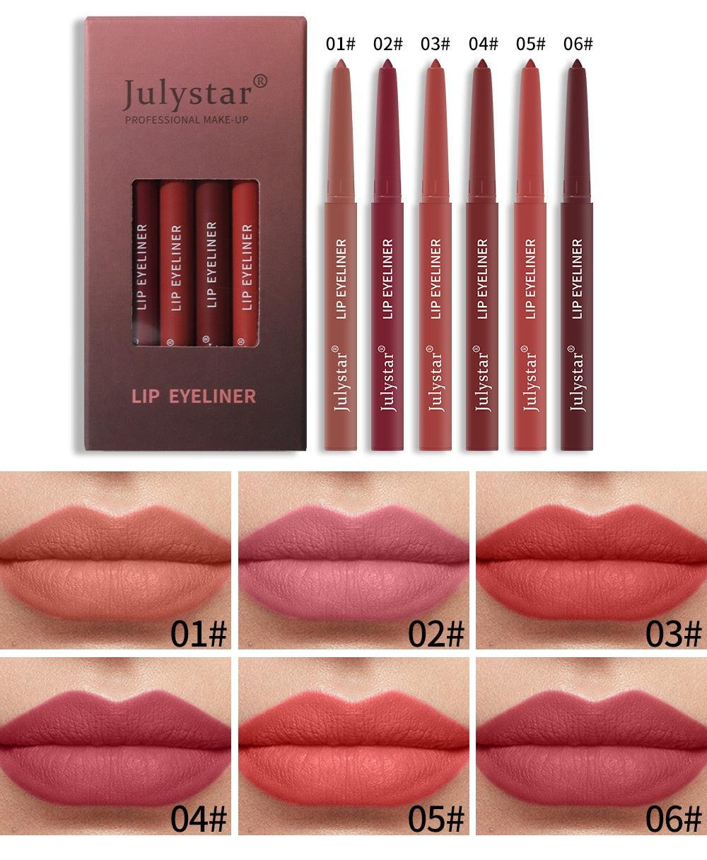 Lip Pencil Waterproof Not Smudge Lipstick Pen Matte Lip Gloss Rotation.