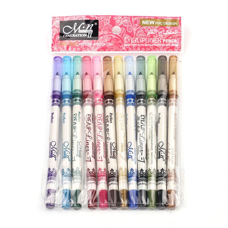 12 Color Highlighter Eye Shadow Pen White Stick Lip Liner.