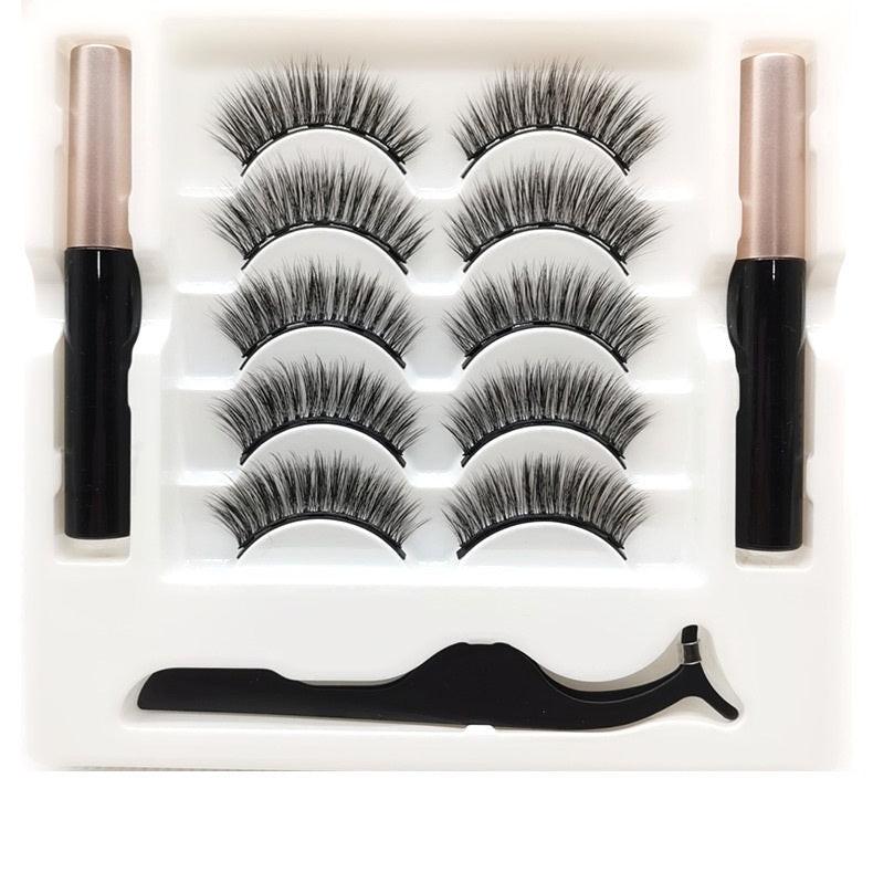 Magnetic Eyelashes Eyeliner Set Long Lasting False Mink Waterproof Eye Lashes Extension Reusable Beauty Makeup Tool.