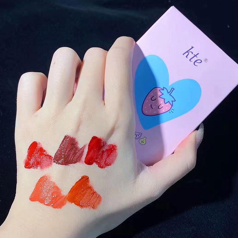 Kte Fruit Xiaoxiaole Lip Glaze Set Velour Mist Student'S Fair Daily Plain White Lipstick.