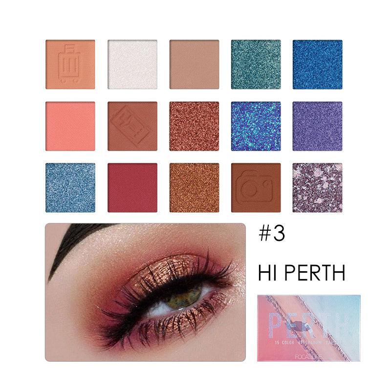 Eyeshadow Palette 15 Colors Sequins Glitter Pearlescent Waterproof Student.