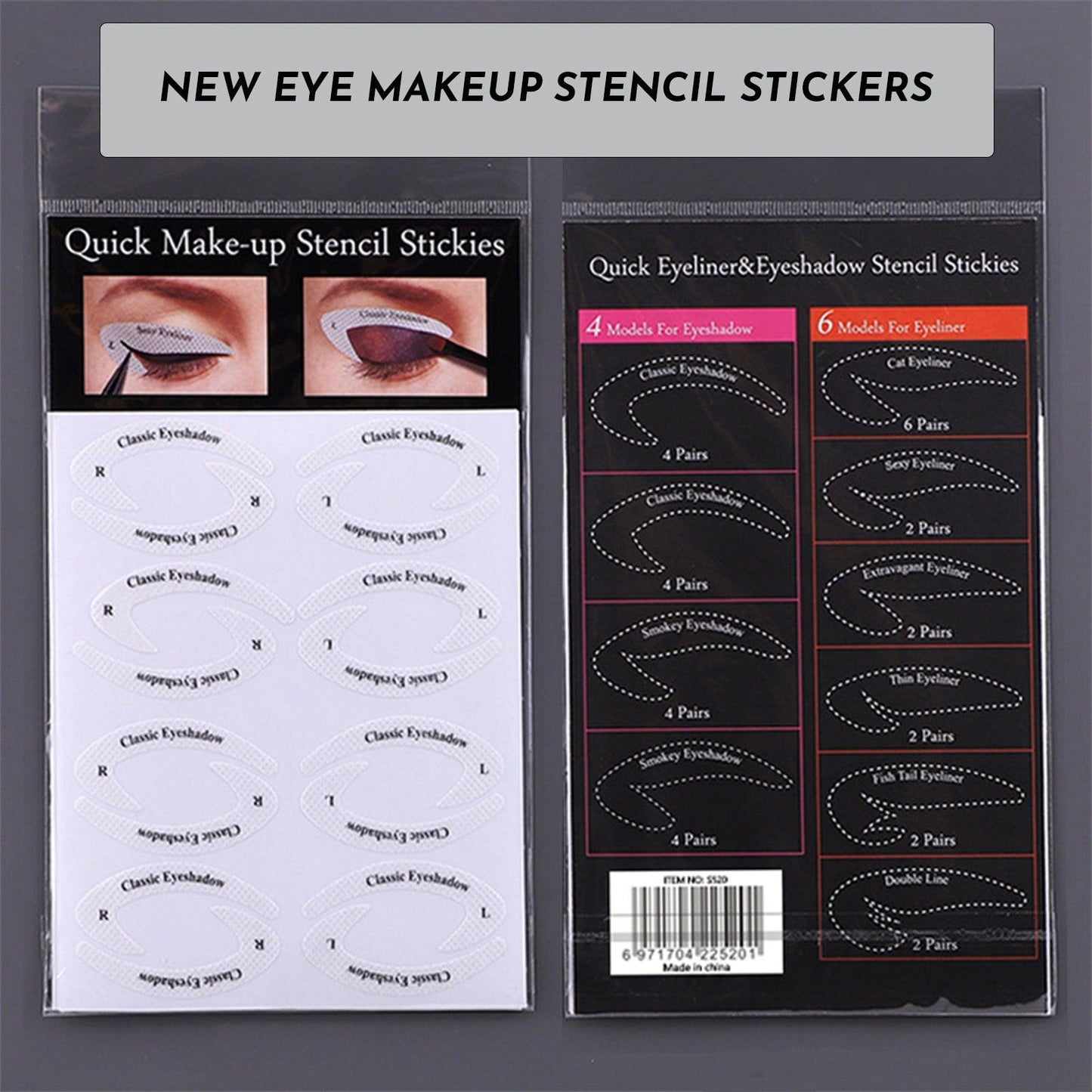 New Eyeliner Sticker European And American Eye Makeup Eyeshadow Makeup Template Makeup Sticker 4 Pieces Reusable And Flexible Eyeliner Tape & Eyeshadow.