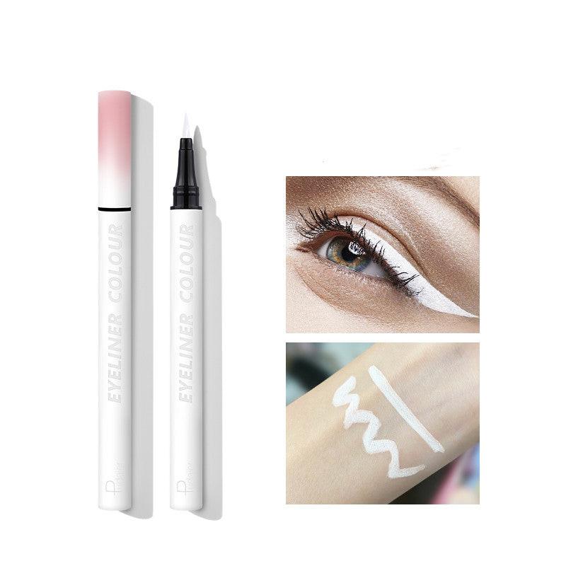 Color eyeliner blue white thin tip very thin.