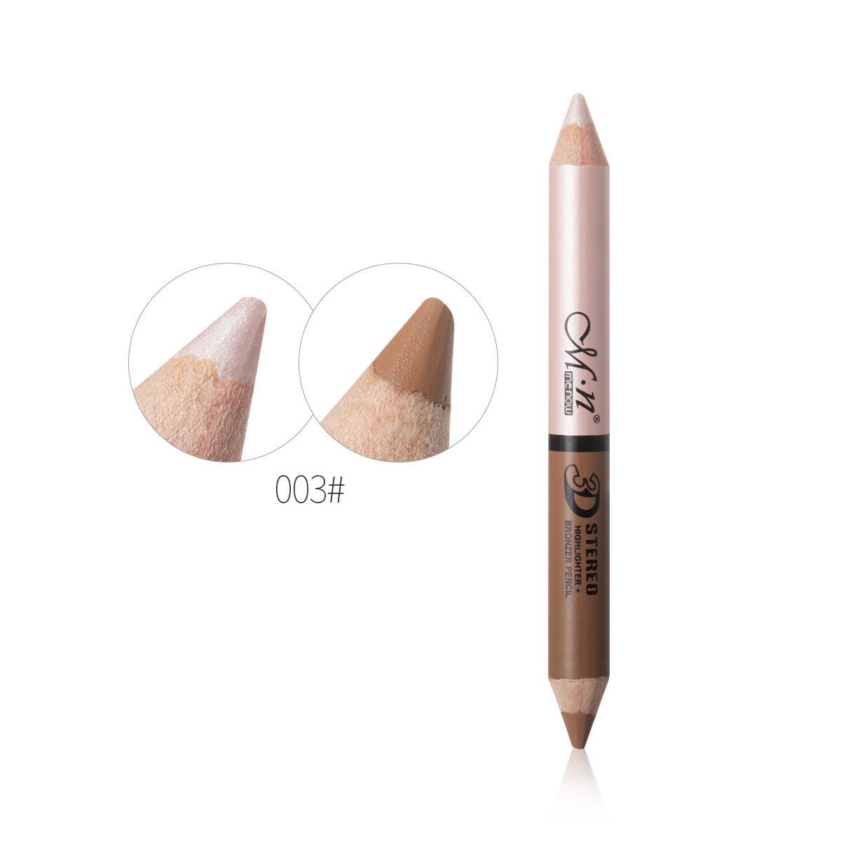Double-headed Concealer Pen Highlighter Pen One Stroke Dual-use Soft Waterproof Brighten Facial Contour Color Peelable Makeup.