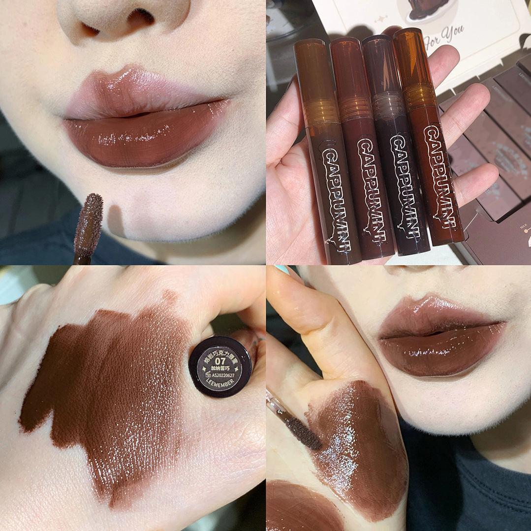 I Lava Chocolate Moisturizing Glaze Mirror Transparent Glass Lip Gloss.