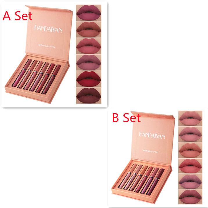 Handaiyan Matte Lip Glaze Liquid Lipstick Mini Tube Lip Gloss Waterproof Non Stick Cup Lip Gloss Genuine.