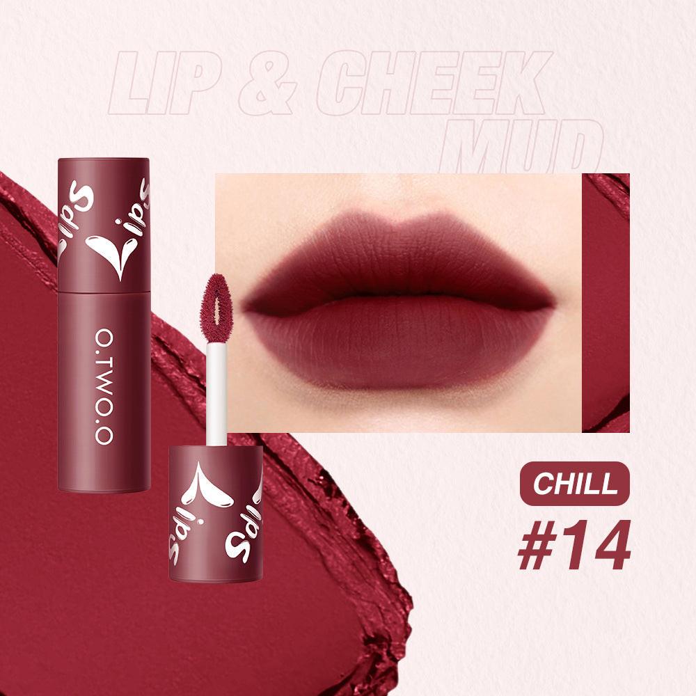 Matte Fog Face Lip And Cheek Dual-use Powder Blusher Lipstick Air Lip Glaze.