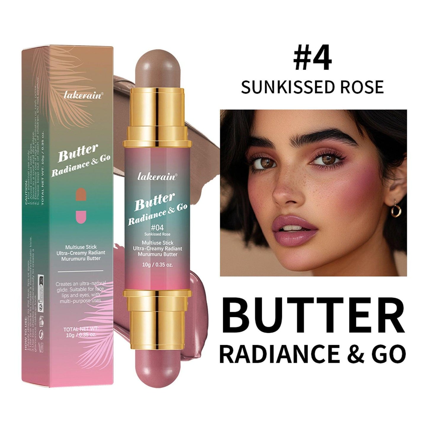 Natural Nude Makeup Double-headed Three-dimensional Face Repair Blush Stick.