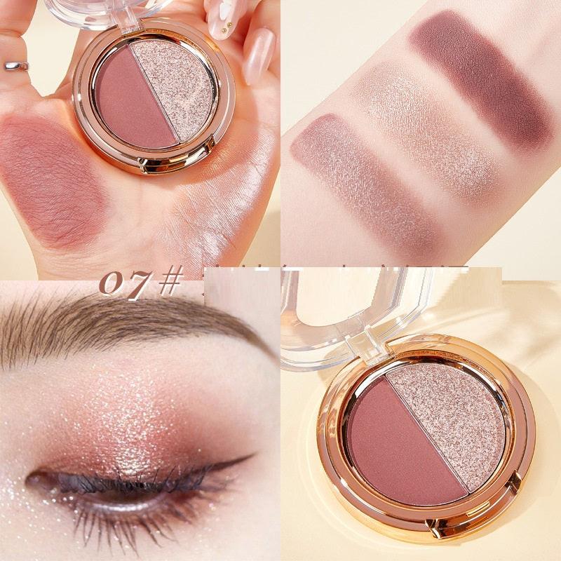 Matte Tangerine Gold Glitter Duo Eyeshadow Palette.