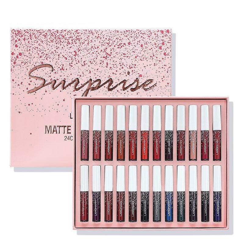 Matte Waterproof Nonstick Cup 24 Lip Gloss Set.