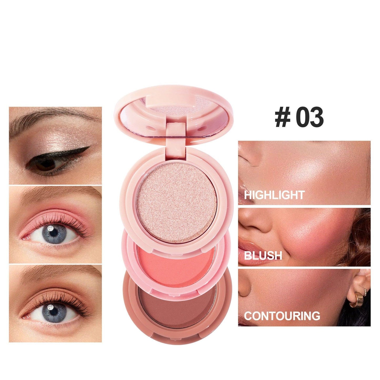 High Gloss Powder Blusher Facelift 3in1 All-in-one Disc.