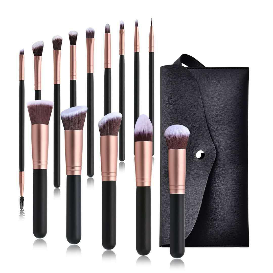 14 Makeup Brushes Set, Foundation Brush, Powder Eye Shadow Brush.