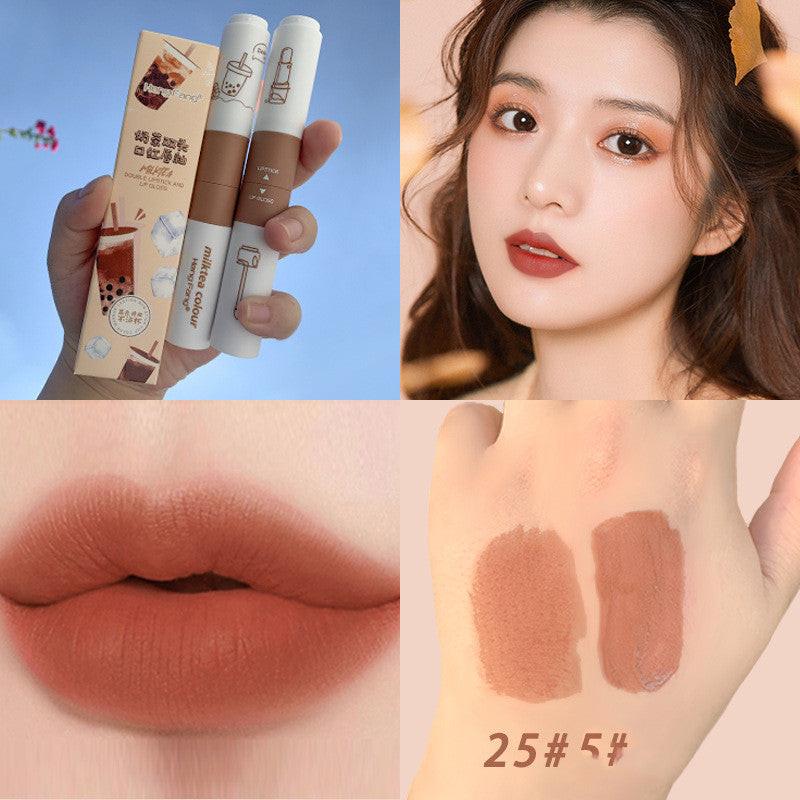 Two-headed Lipstick Lip Glaze Two-in-one Matte Velvet Lipstick.