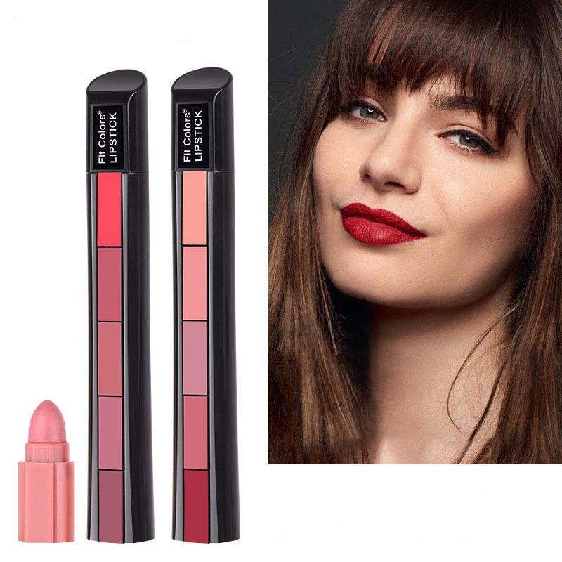 Matte 5-color Lipstick Set Velvet Lip Stick Non-stick Lip Gloss Long Lasting Waterproof Sexy Red Lipstick.