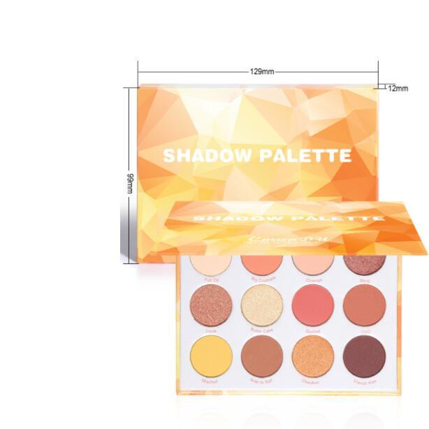 12-Color Matte And Metallic Glitter Eyeshadow Palette.