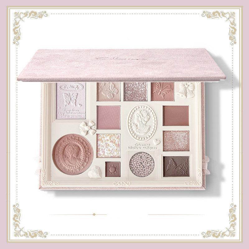 Embossed Eyeshadow Palette Blush Highlighter All-in-one Palette.