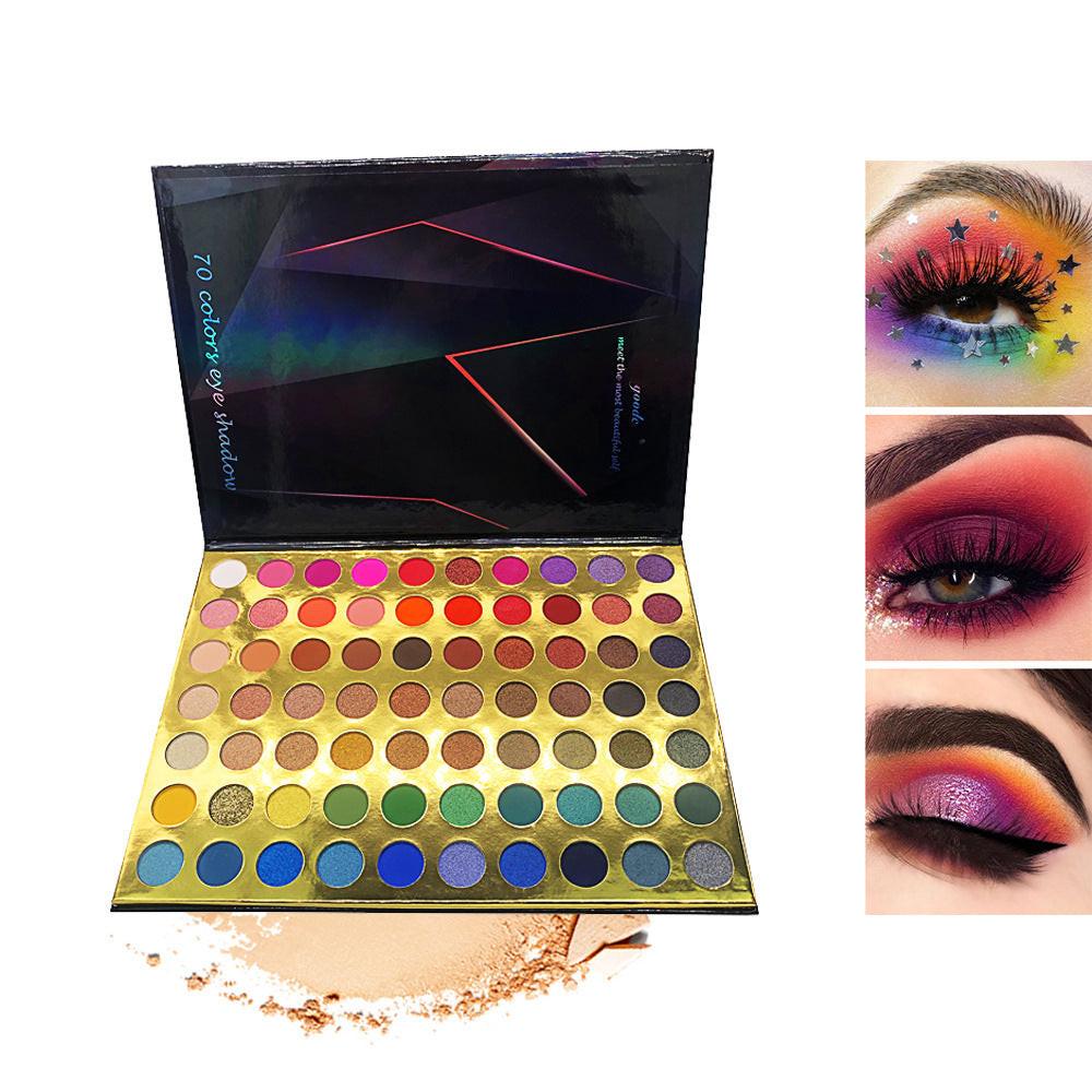 70 Color Eyeshadow Multicolor Eyeshadow Palette Matte Pearlescent Color.