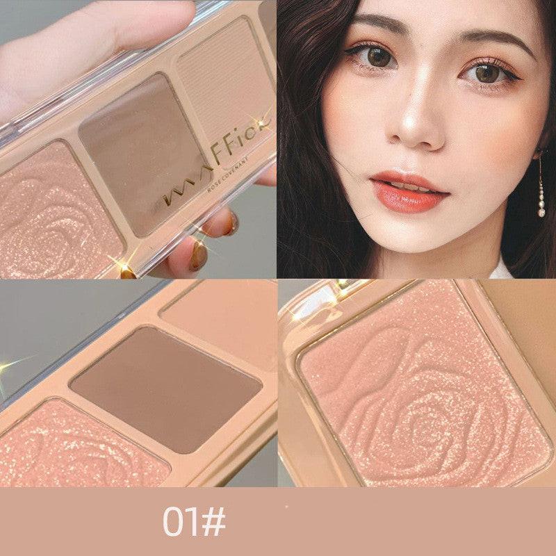 Four Color Highlight Powder Blusher Eye Shadow Plate.