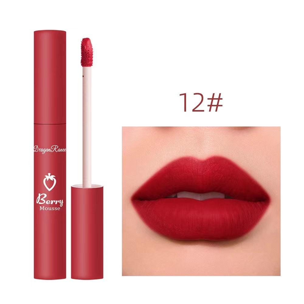 3 Strawberry Set Box Velvet Mist Matte Lip Glaze Lipstick.