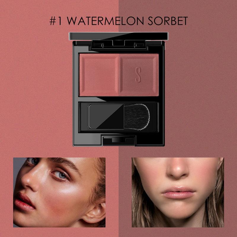Two-color blush matte finish.