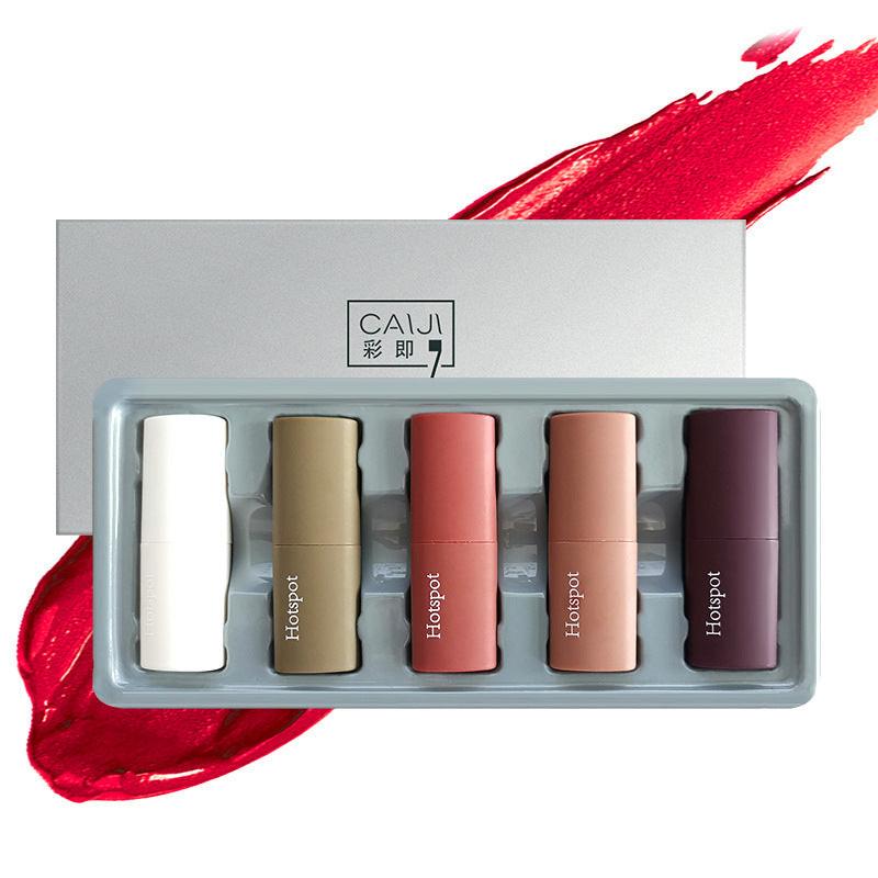Gift Box Lipstick Set Cosmetic Mousse Velvet Matte Waterproof Non-stick Cup.