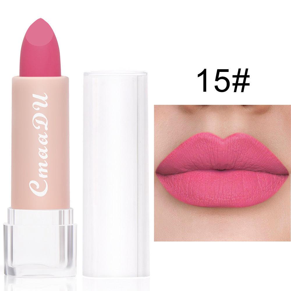 CmaaDu15 Color Matte Moisturizing Lipstick Waterproof Matte Lip Gloss.