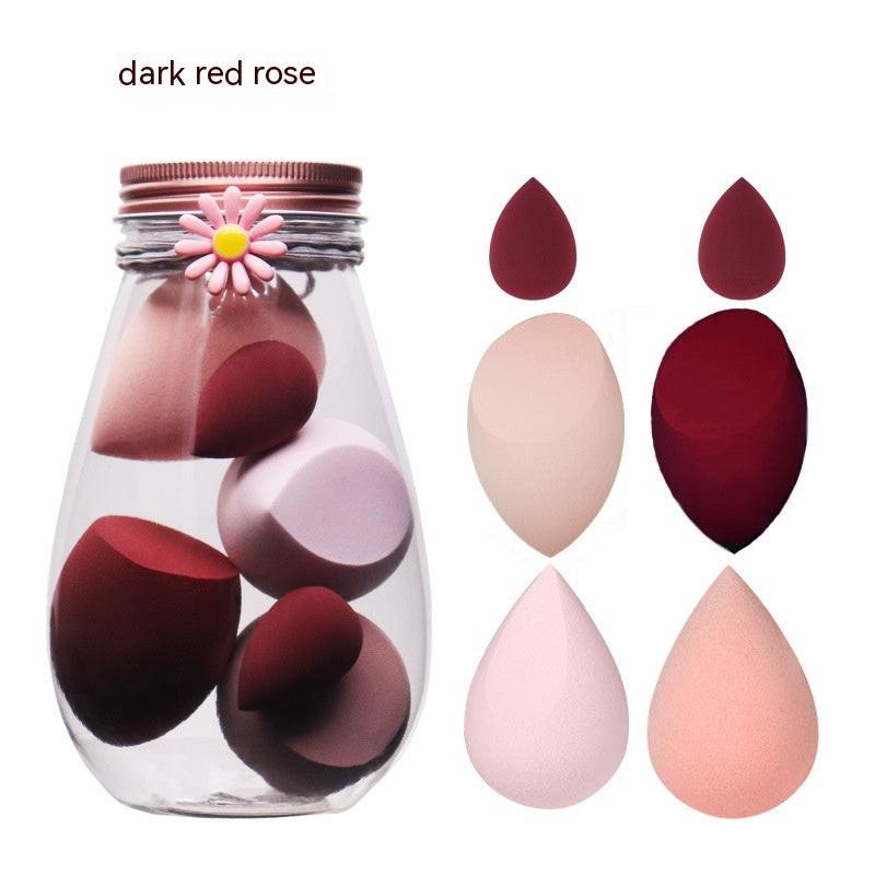Foreign Trade Makeup Puff 7 PCs Canned Cosmetic Egg Suit Drift Bottle Makeup Sponge Soaking Water Bigger Mini.