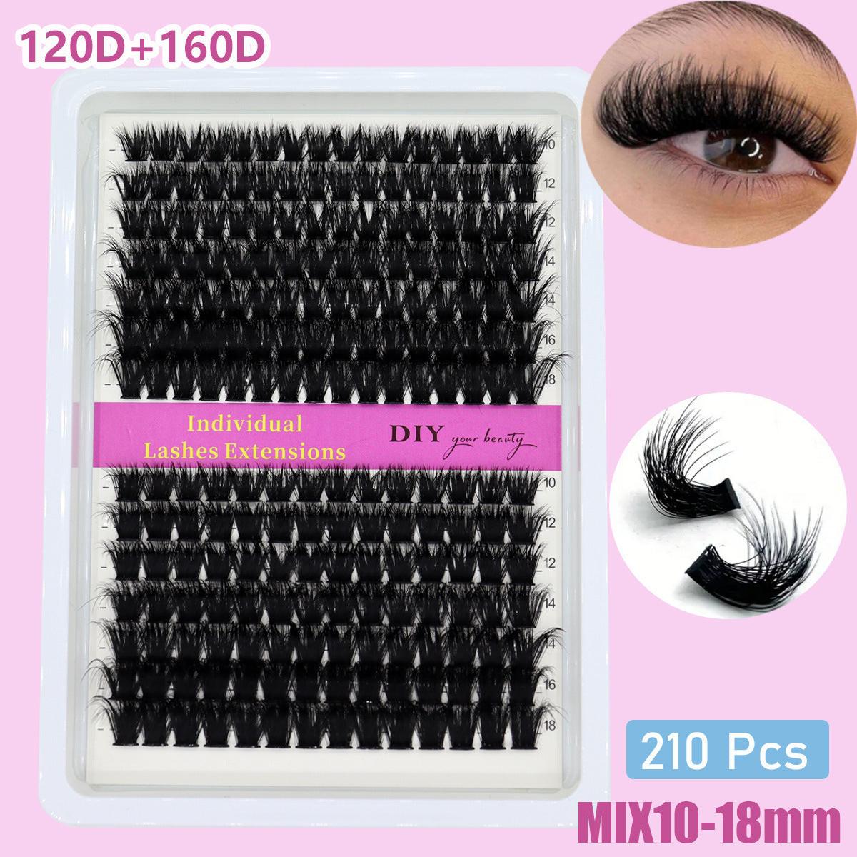 14 Rows 3D Black Cluster Eyelashes 40D 60D 80D Fluffy Soft.