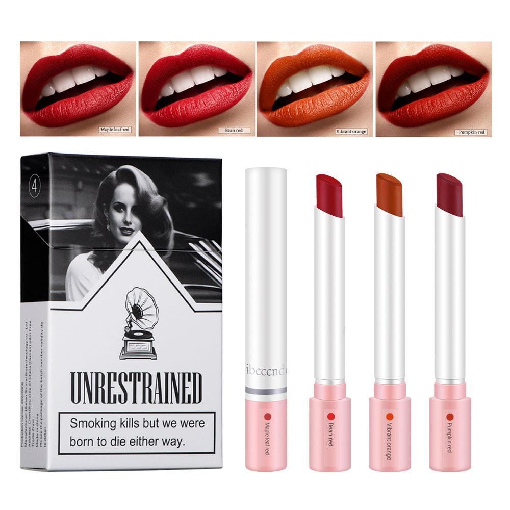 Four-color Matte Moisturizing Not Easy To Fade And Show Off Color Cigarette Lipstick.