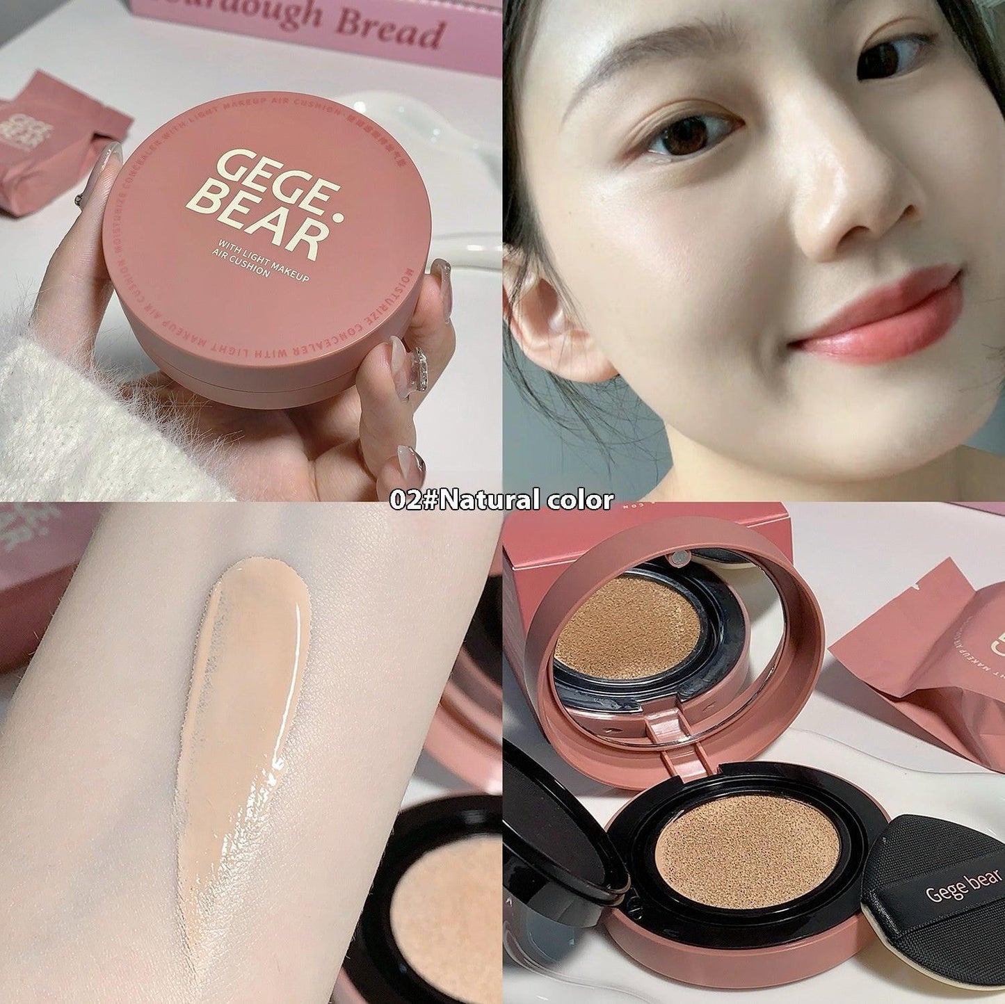 Light Moisturizing Concealer Makeup Cushion Foundation Matte Oil Control Natural Improve Skin Color.