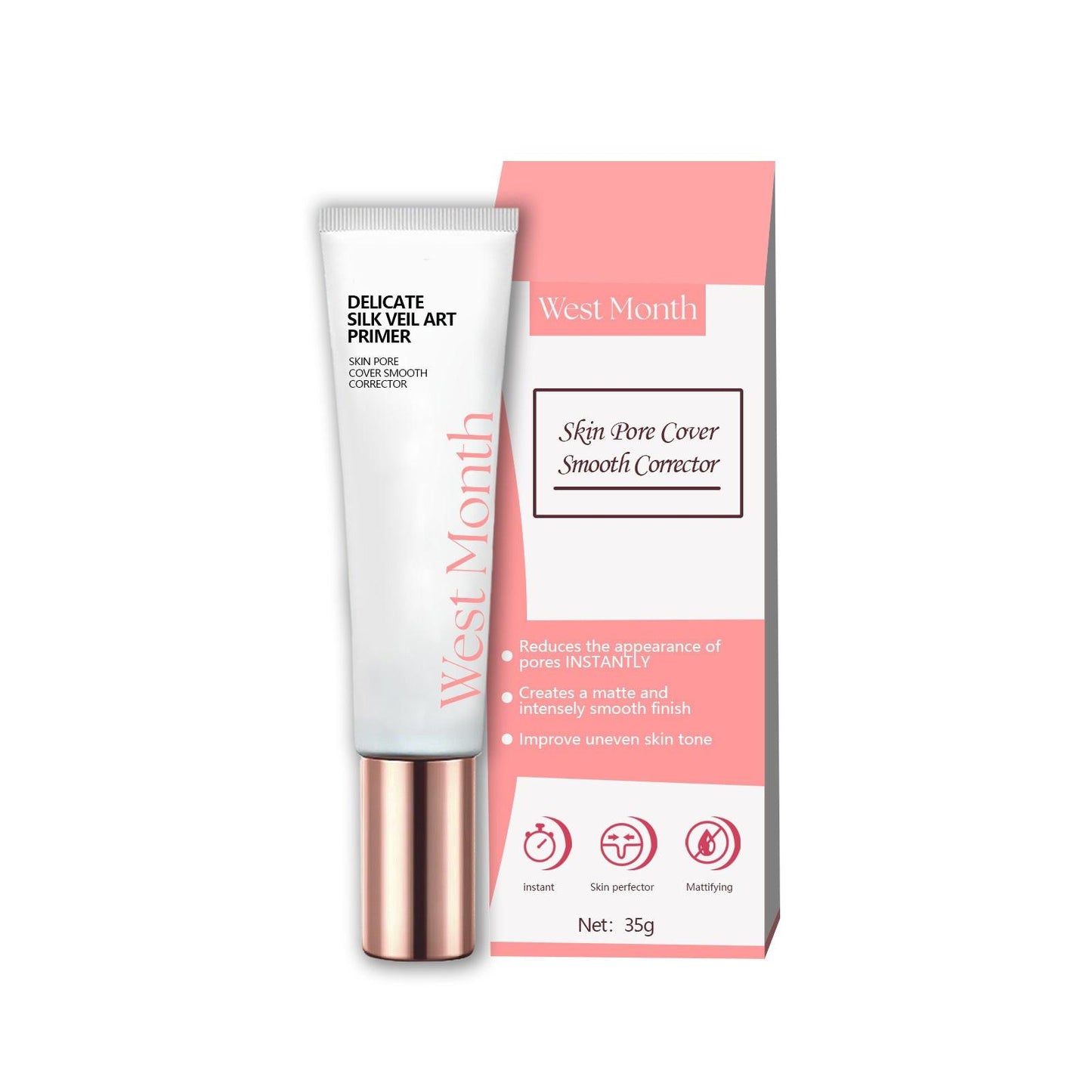 Invisible Pores Make-up Primer Natural Lightweight Brightening Skin Color.