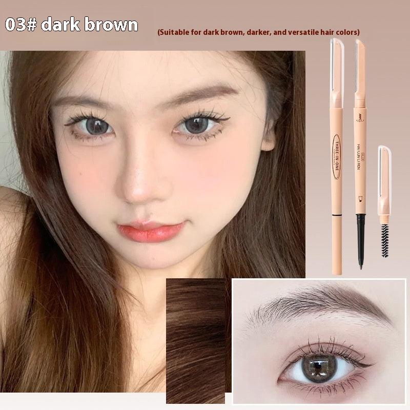 Rotating Double-headed Multifunctional Thin Head Eyebrow Pencil Distinct Look.