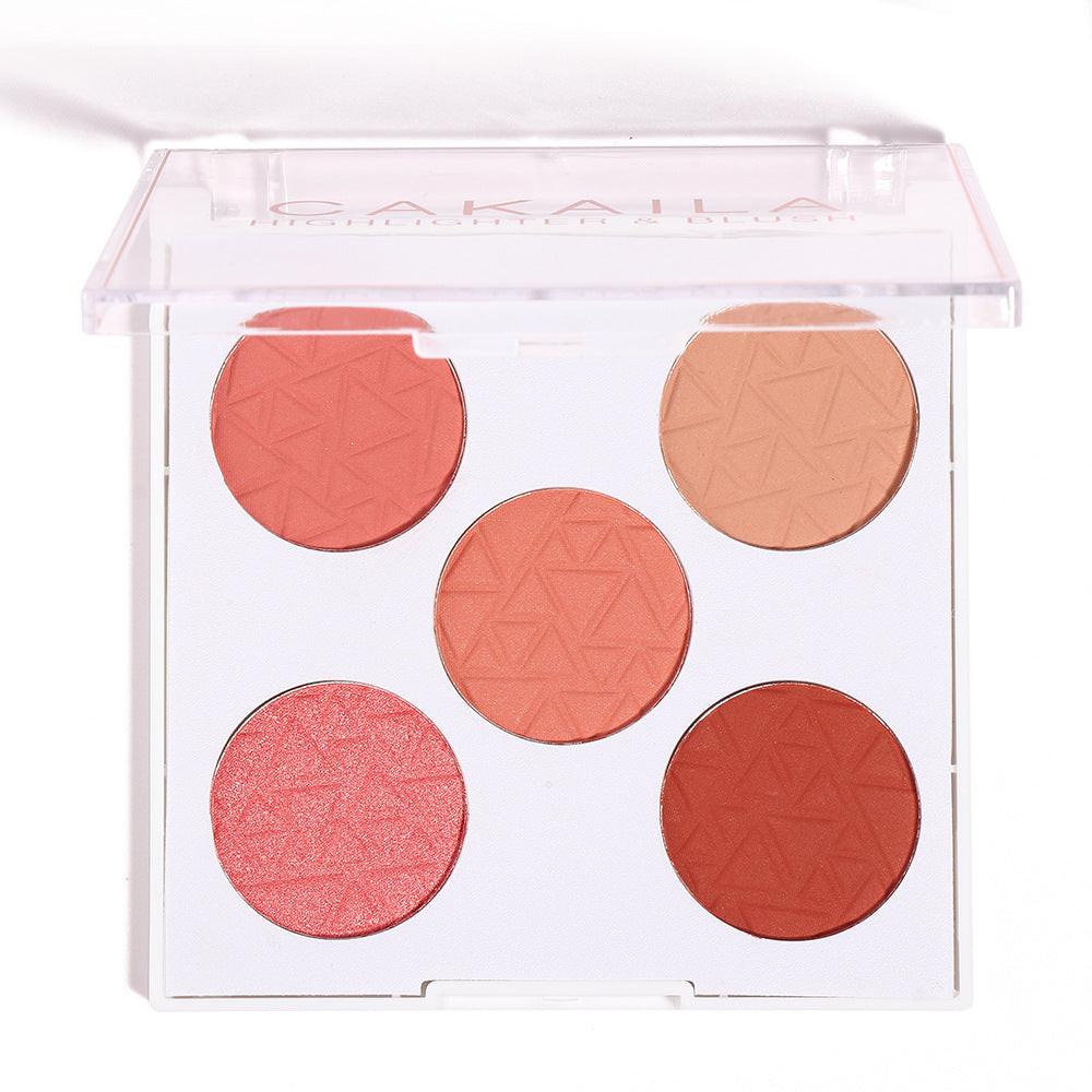 Five-color Matte Pearl Rouge Blush Palette.