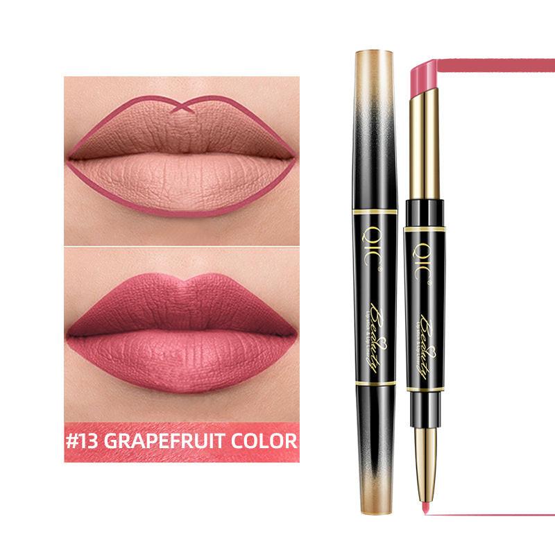 2-in-1 Matte Waterproof Non-Stick Lipstick Pencil.