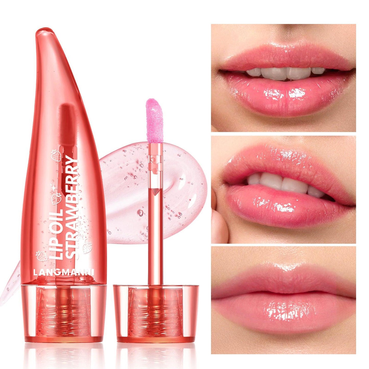 Strawberry Flavor Aloe Lip Gloss Nourishing Moisturizing.