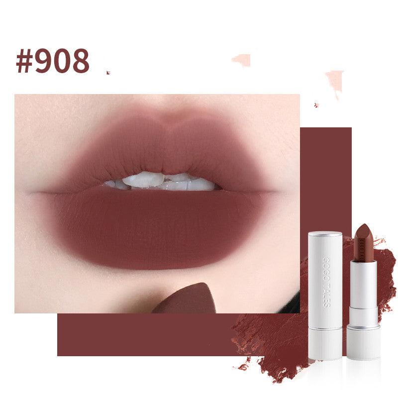 Striped Autumn And Winter Retro Lipstick Soft Mist Velvet Caramel Chestnut.