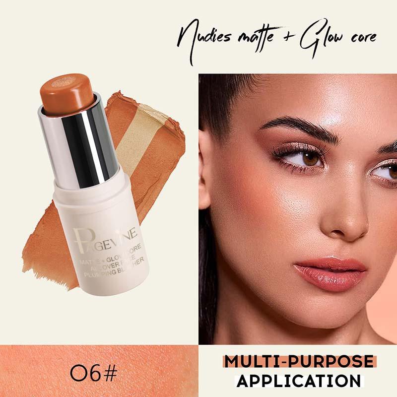 Matte Two-color Sandwich Blush Stick Moisturizing Highlight.