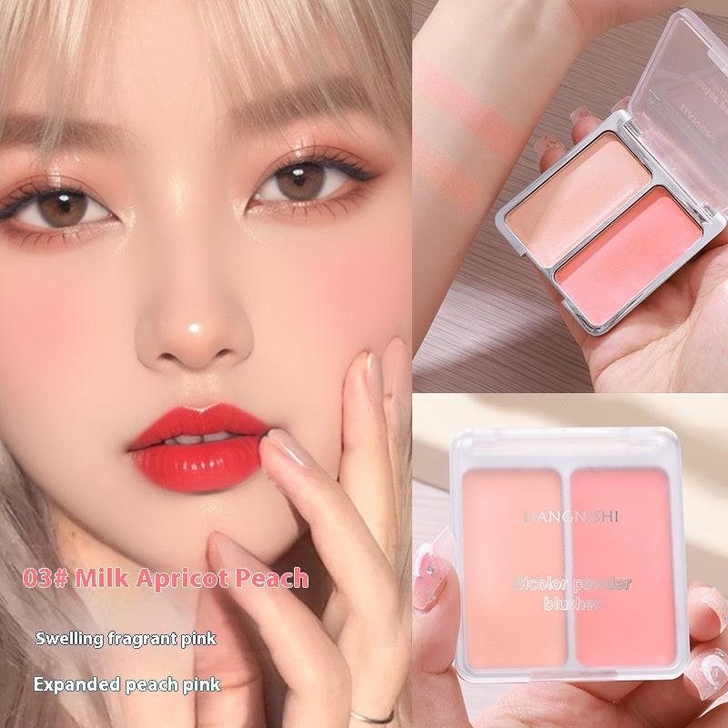 Two-tone Blush Nude Makeup Matte Natural Repair Integrated Long Lasting Color Rendering.