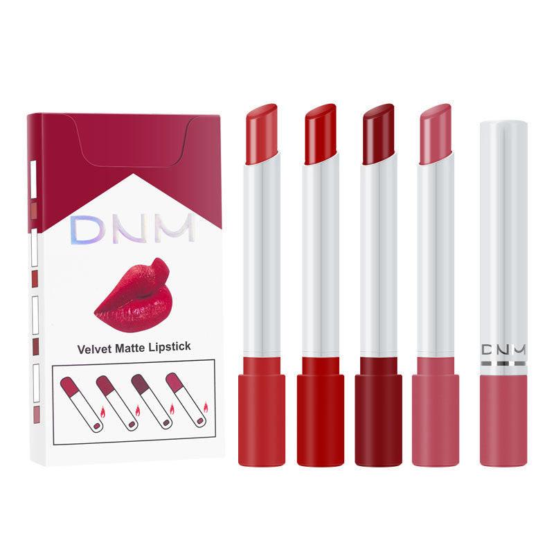 Four Makeup Set Non-stick Cigarette Pipe Thin Lipsticks.