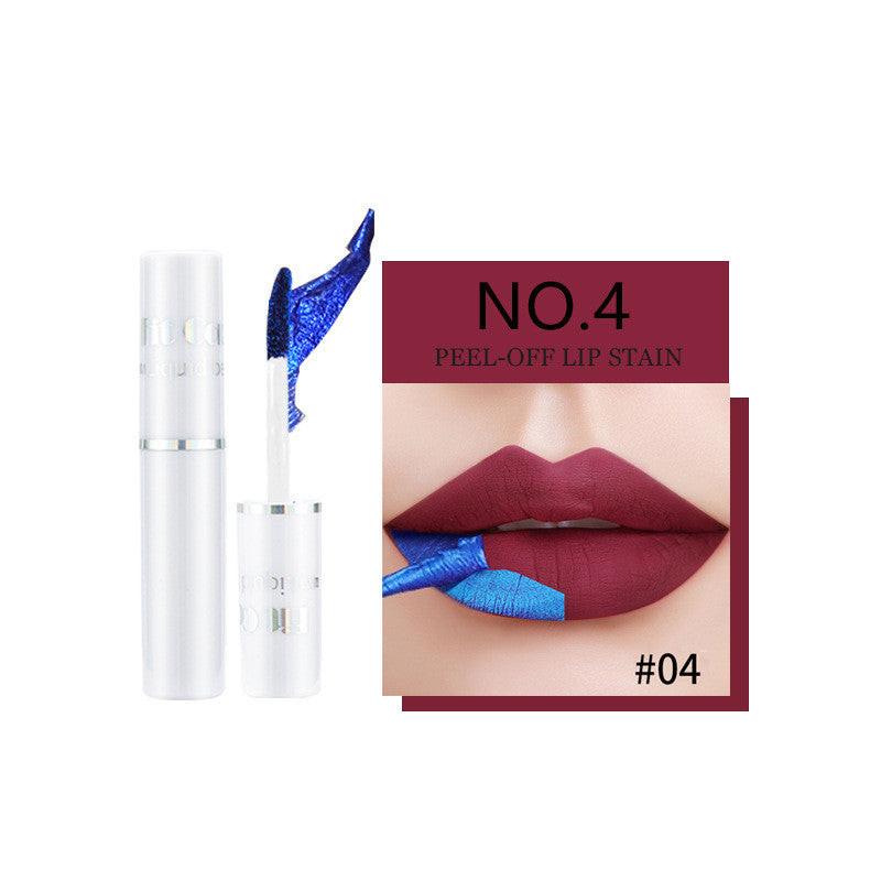 Lip Lacquer Matte Finish Bottom Color Dyed Lip Tear And Pull Lipstick.