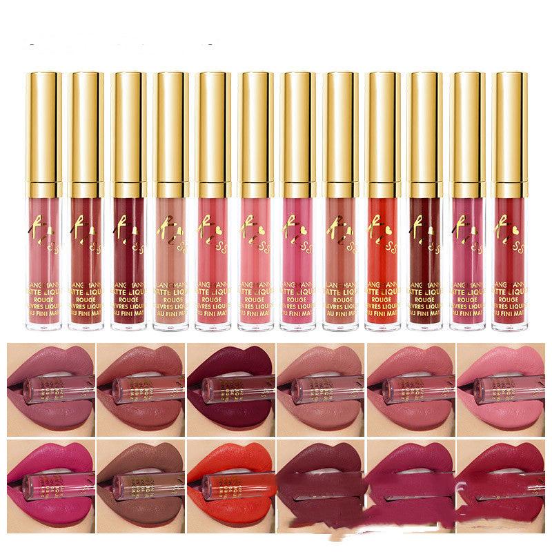12 Color Matte Lip Gloss Set Matte Long Lasting.