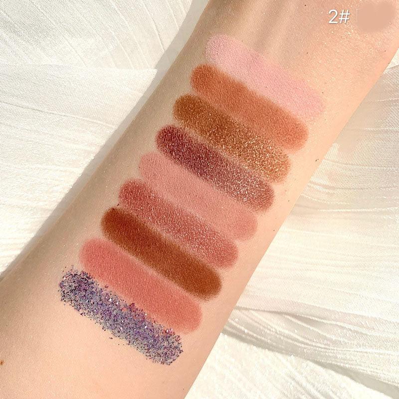 Pearlescent Matte Glitter 9 Color Eyeshadow Palette.