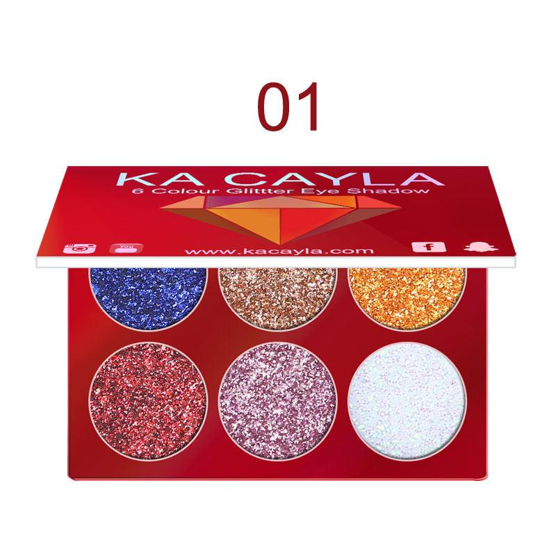 Creative 6 Colors Diamond Sequin Eyeshadow Palette.