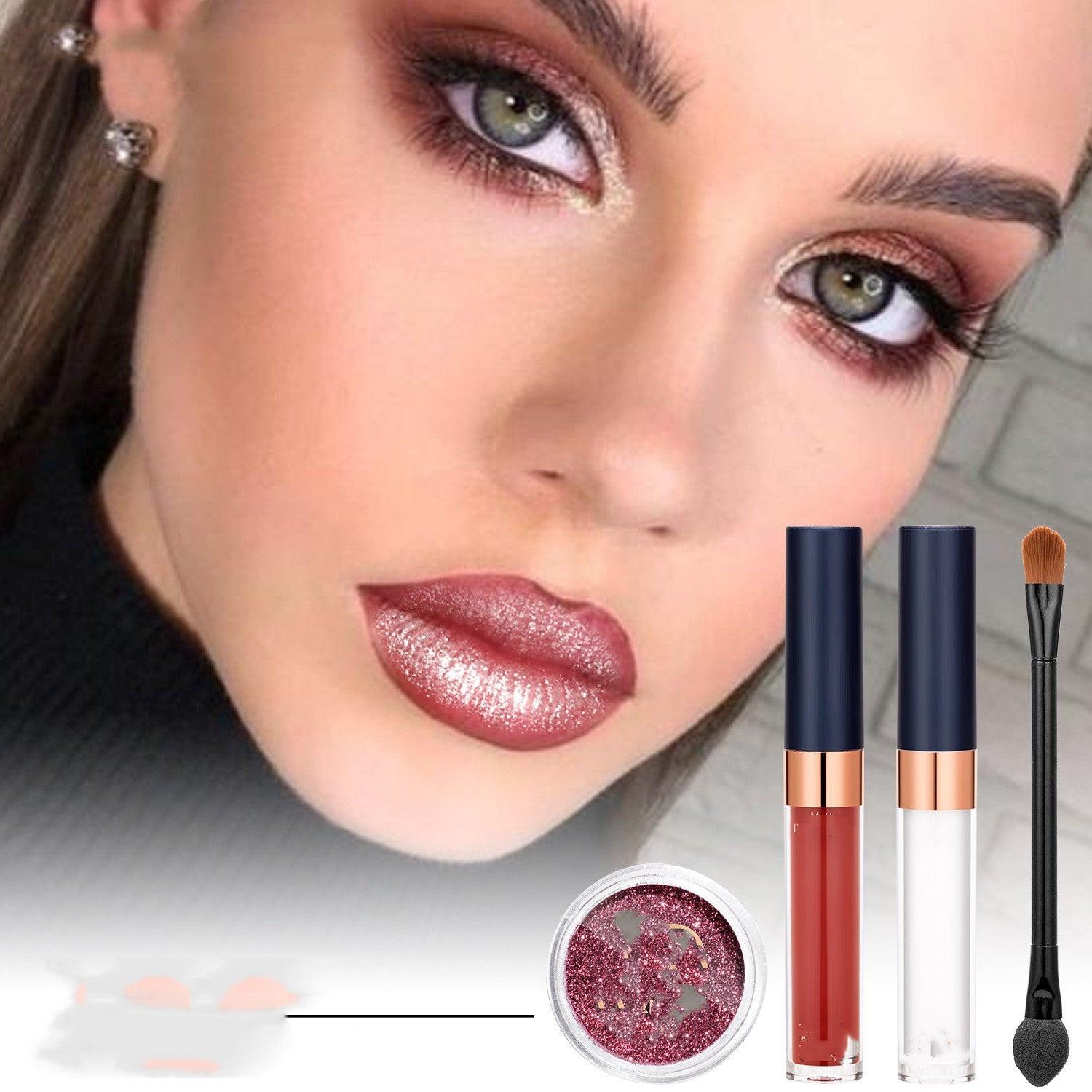 Glitter Lip Gloss Suit Cold Color Pallete.