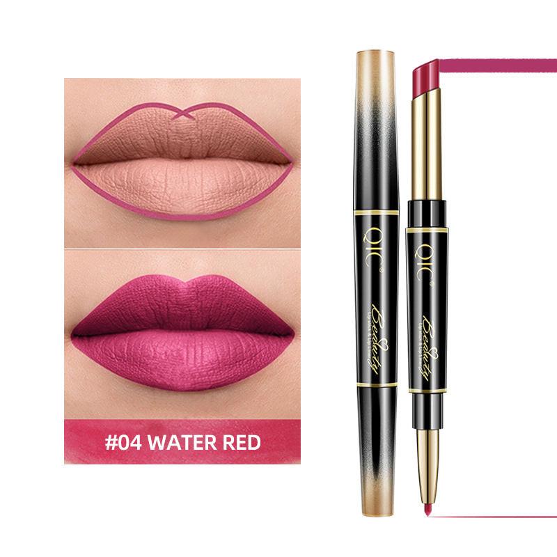 2-in-1 Matte Waterproof Non-Stick Lipstick Pencil.