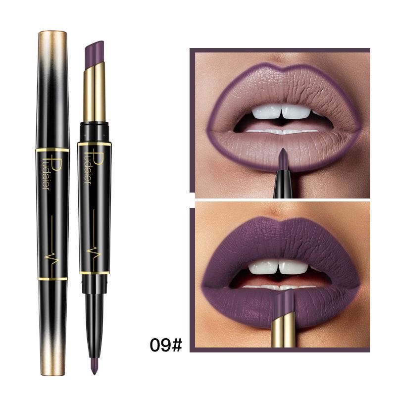 Matte Double-headed Lipstick Lip Liner Lip Lacquer.