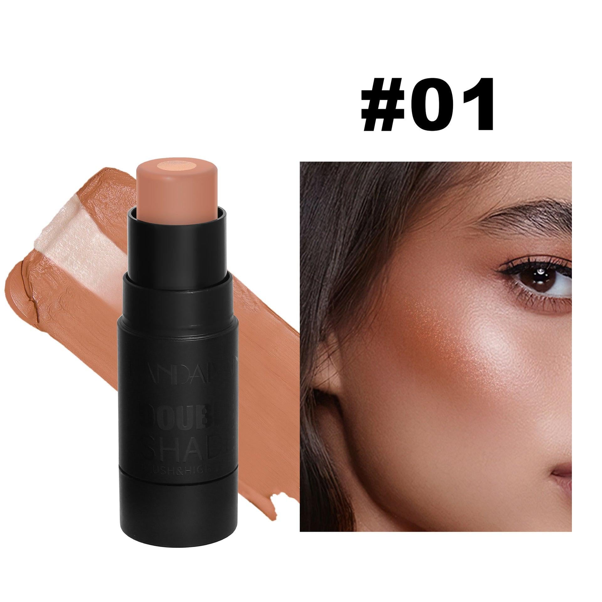 Multi-Color Sandwich Blush Stick Natural Nude Dress Brightening Color Solid Blush Shading Cream.